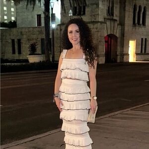 White Ruffled Two-Piece Set